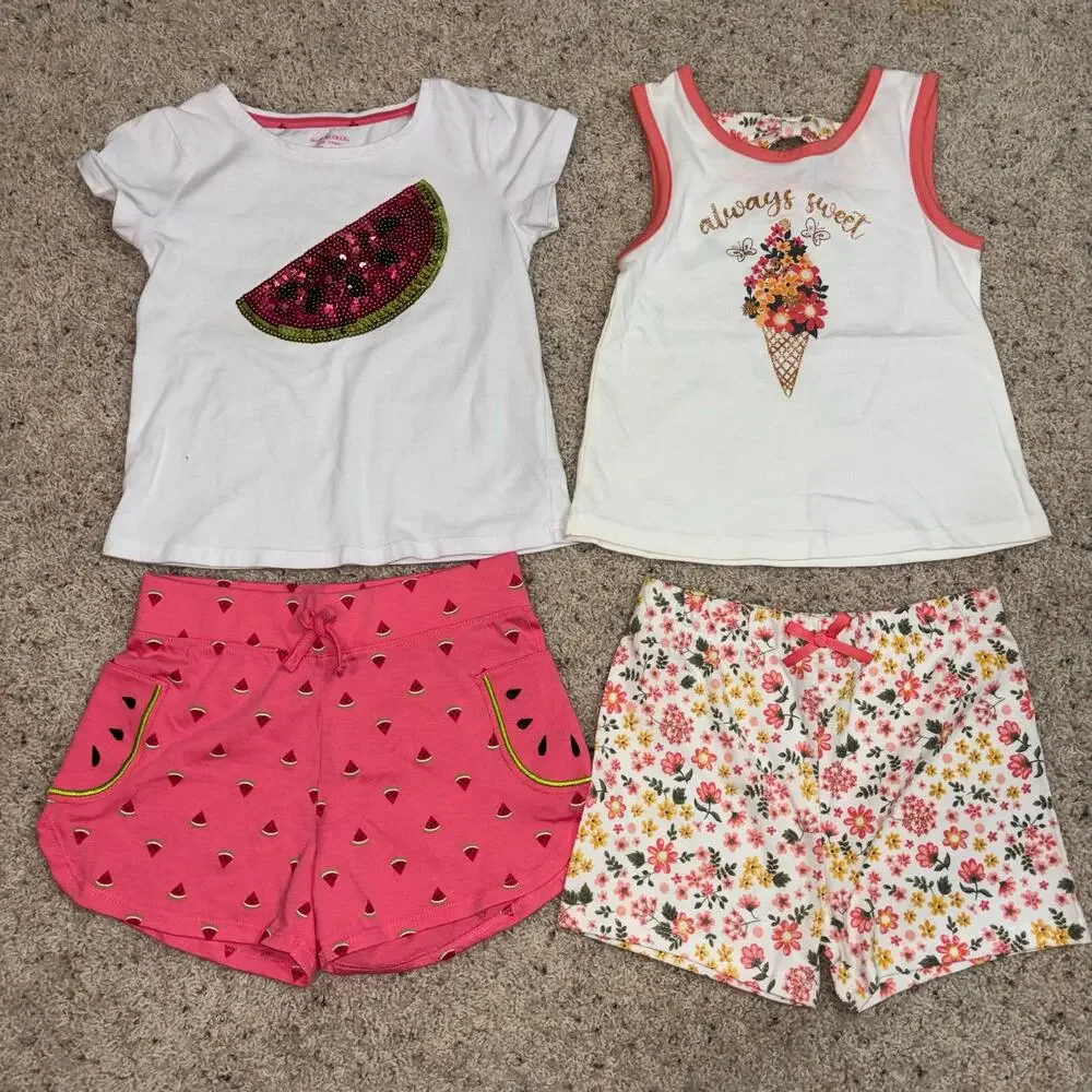Girls Summer Clothes Tops, Tanks, Shorts, Sets - Size 4/5-5 - 21 Piece Lot